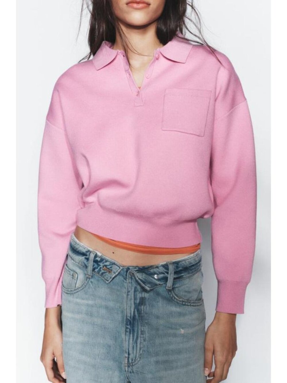 ZARA POCKET KNIT POLO SHIRT